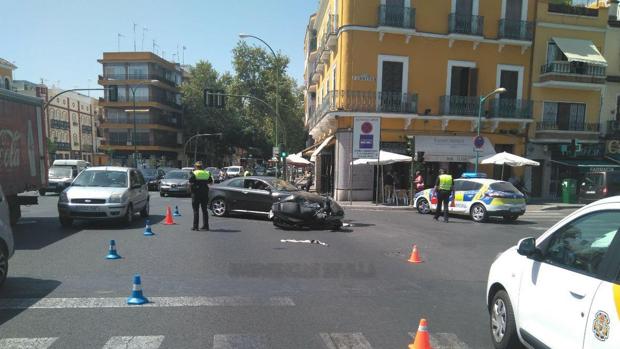 Herido un motorista tras colisionar con un vehículo en la Resolana