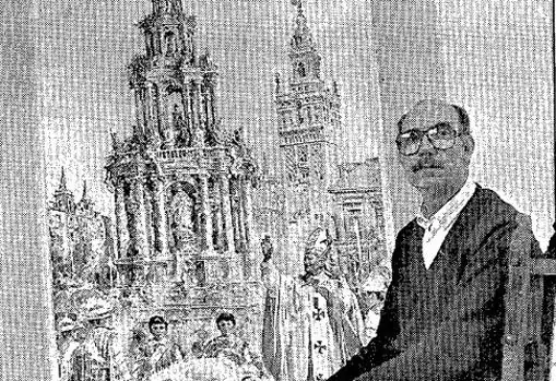 González, durante la presentación de su cartel para el Corpus de 1993 en Sevilla