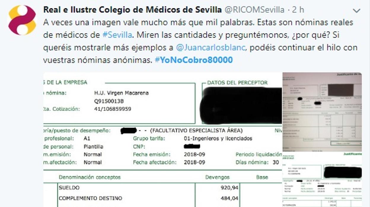 Tuit del Colegio de Médicos de Sevilla