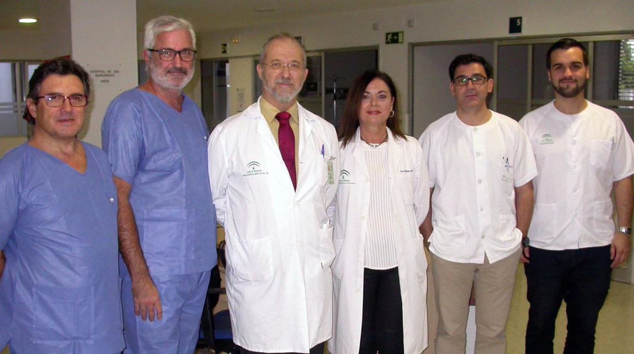 De izquierda a derecha, Francisco J. Espinosa, Pedro Blasco, Manuel Carlos Reina, Maribel Valdivia, José Antonio Sáinz y José Antonio García Mejido