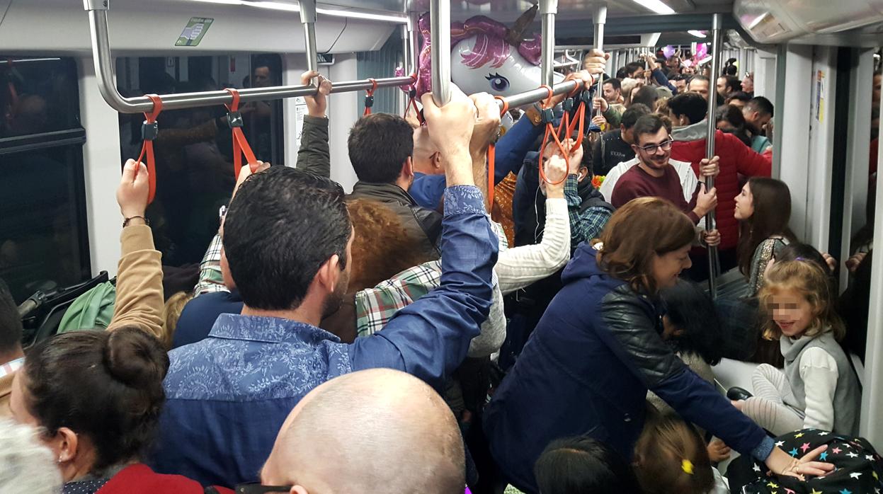 Huelga en el metro de Sevilla el pasado día 6 de diciembre