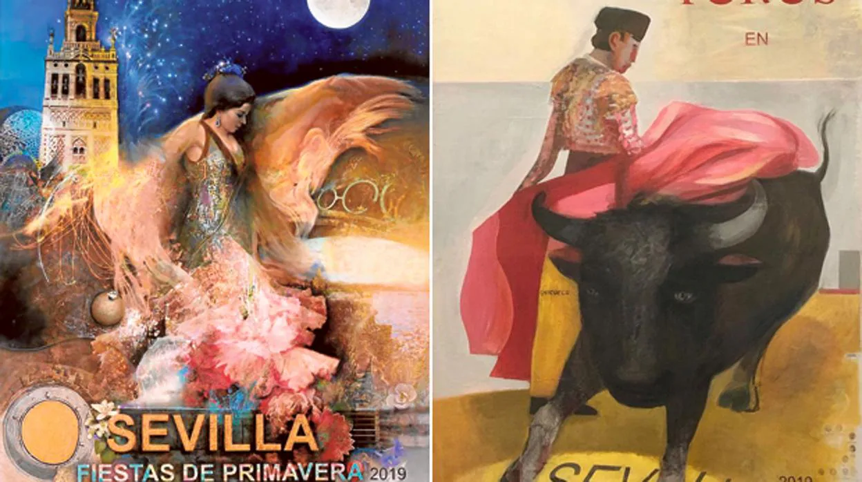 Los carteles de las Fiestas de la Primavera y de los toros en Sevilla