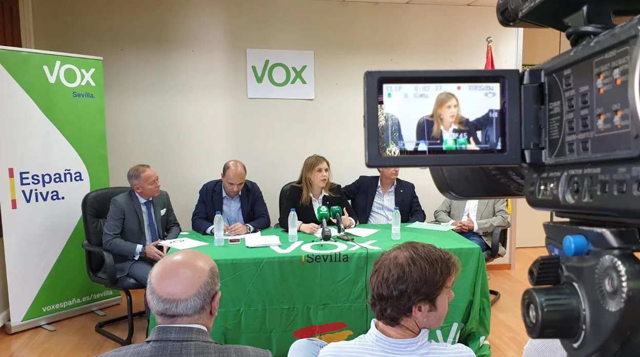 Rueda de prensa para la presentación de Vox Sevilla celebrada este jueves