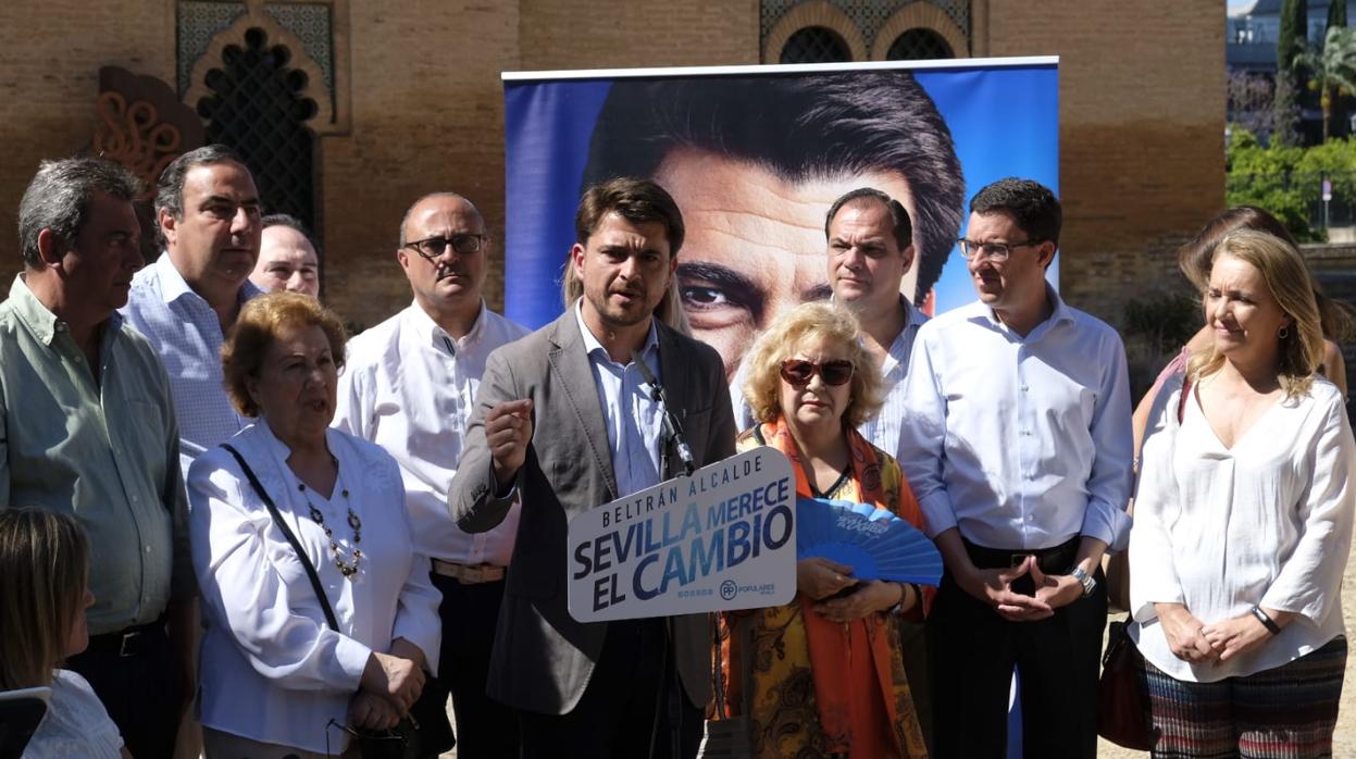 Beltrán Pérez durante el acto celebrado este sábado en el parque de la Buhaira de Sevilla