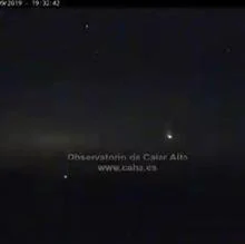 Imagen de la bola de fuego de este pasado lunes desde el Observatorio de Calar Alto