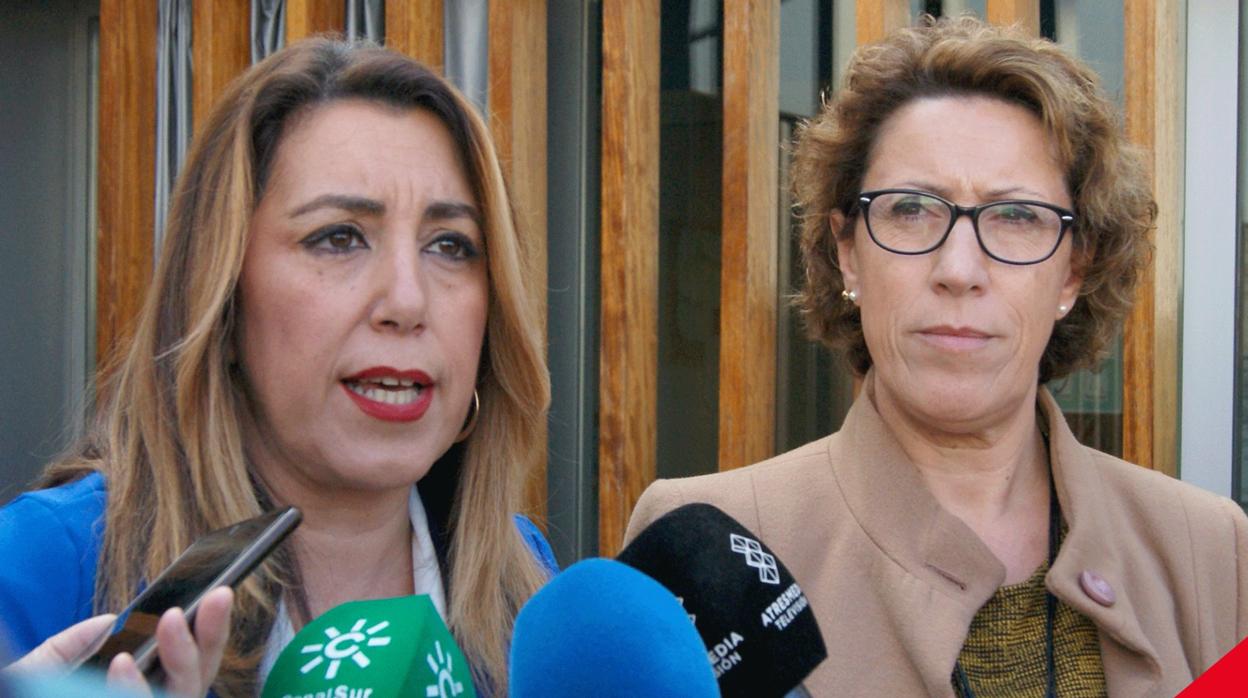 La exalcaldesa de Constantina, Eva María Castillo, junto a Susana Díaz en abril de 2019