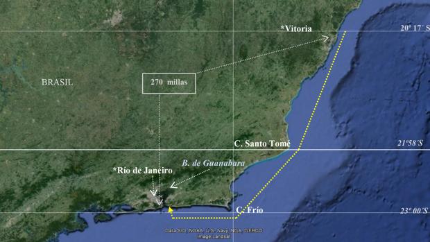 Primera vuelta al mundo: Reconociendo el litoral de Brasil