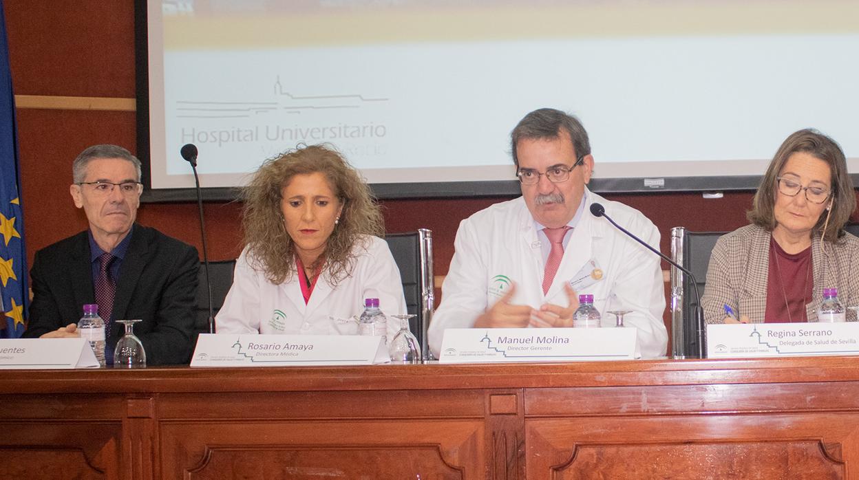 Rosario Amaya (segunda por la izquierda) durante la presentación celebrada este viernes