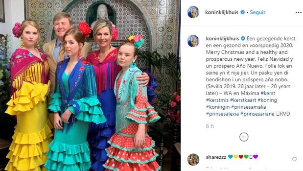 La familia real de Holanda felicita la Navidad con una imagen de su visita a la Feria de Abril de Sevilla