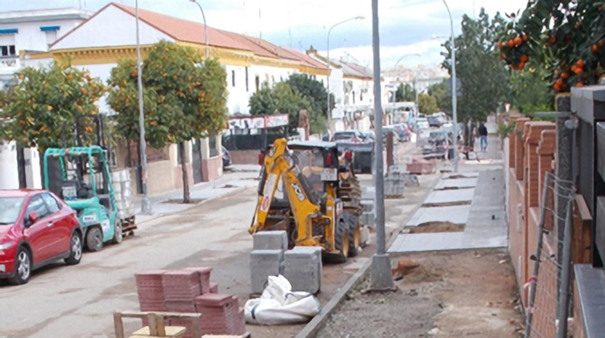 Obras en la calle Almotamid donde han desaparecido los árboles