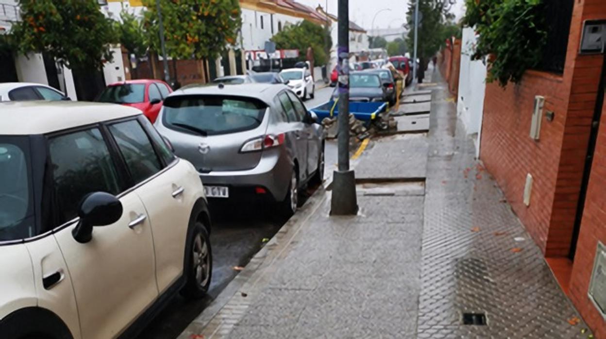 La calle Almotamid, con el cierre de alcorques en una imagen tomada estos días