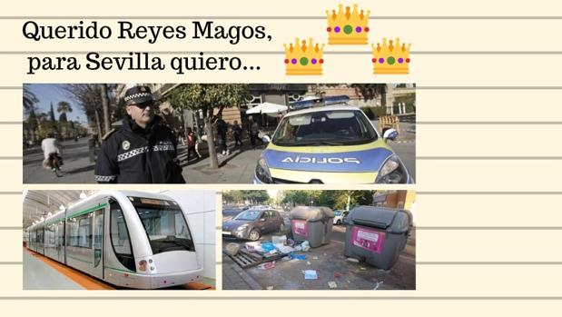 La carta a los Reyes Magos de los sevillanos para la ciudad: mejoras en limpieza, seguridad y transporte