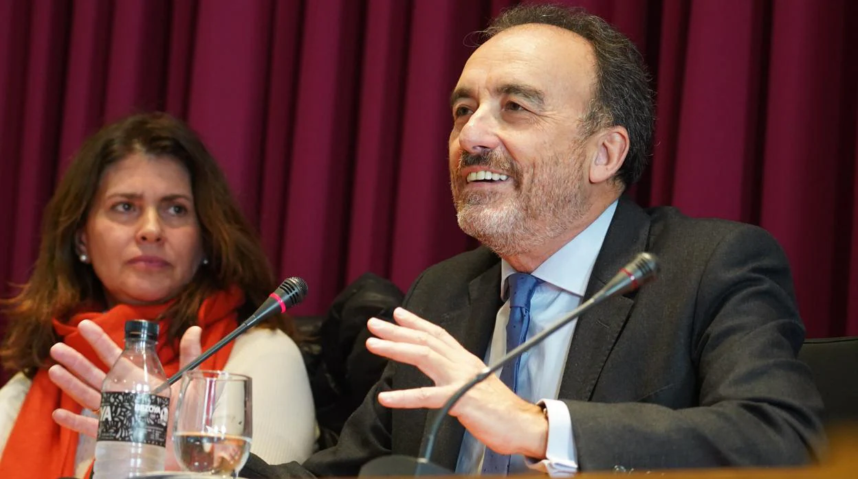 Manuel Marchena durante su intervención en la Facultad de Derecho de la Universidad de Sevilla