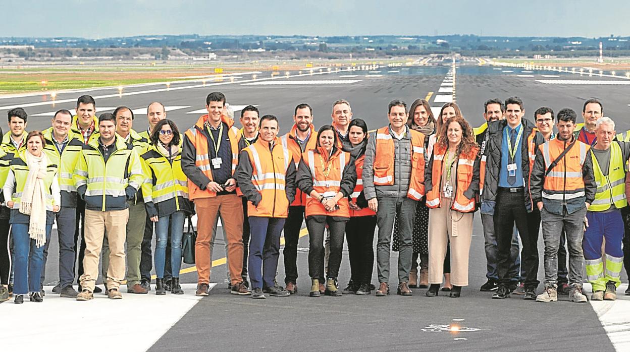 Equipo que ha dirigido, coordinado y supervisado la obra de recrecido de la pista de San Pablo