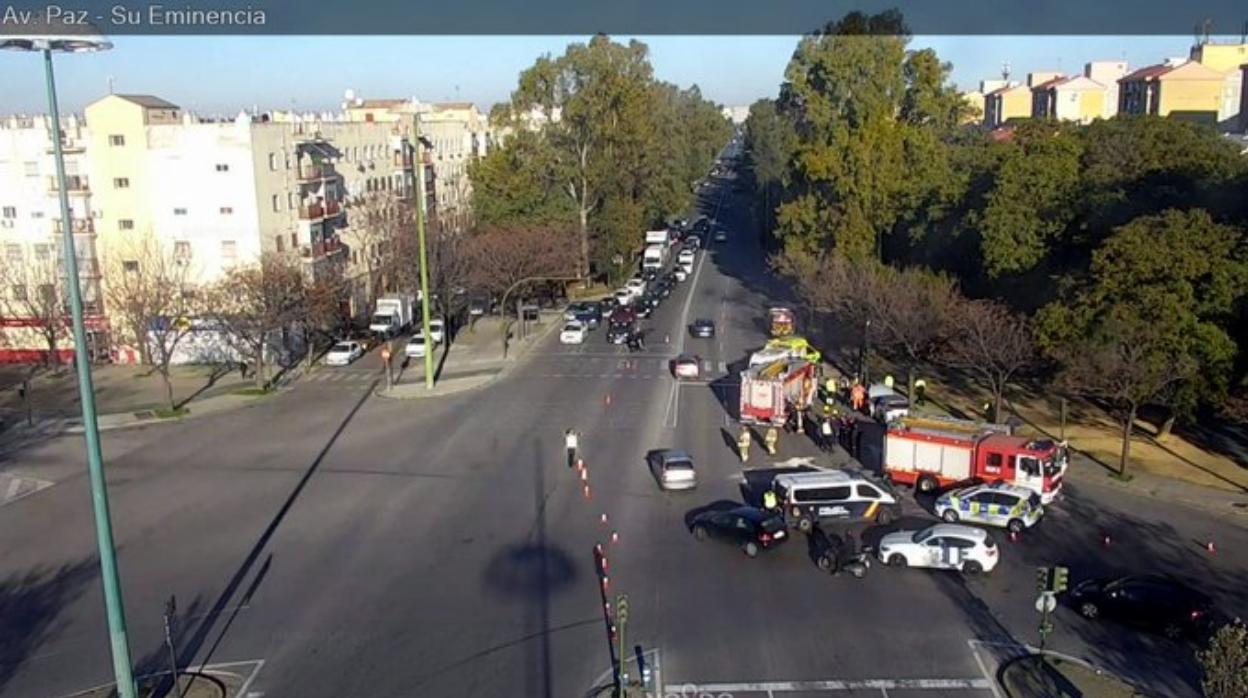 Imagen del siniestro en la avenida de la Paz