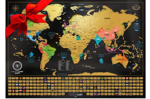 Mapa mundi para rascar de la marca Wanderlusr Maps