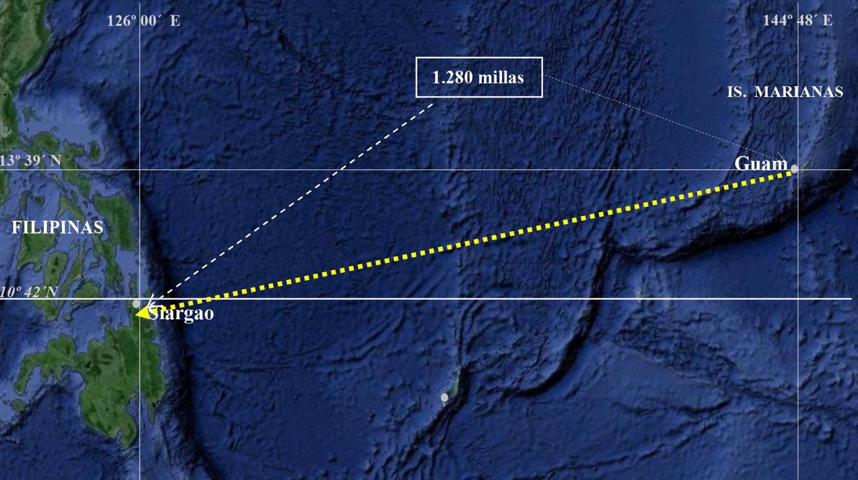 En aguas del océano Pacífico habían navegado 11.700 millas