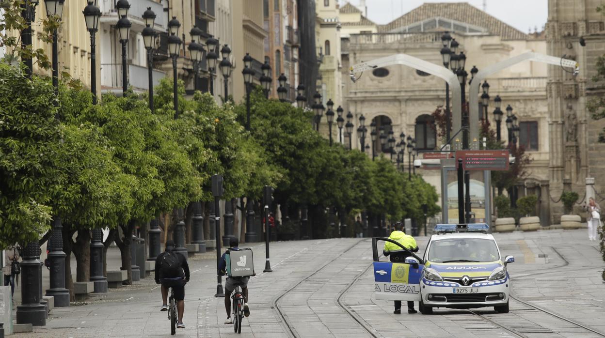 La Avenida de la Constiutución, en la mañana de este martes