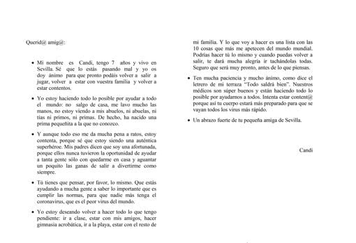 Carta íntegra de Candi Piña Ferris