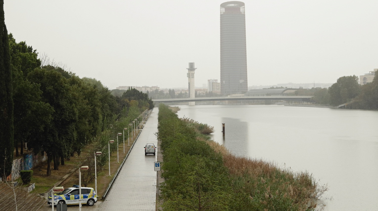 Vista del paseo fluvial desde el puente de la Barqueta, este viernes