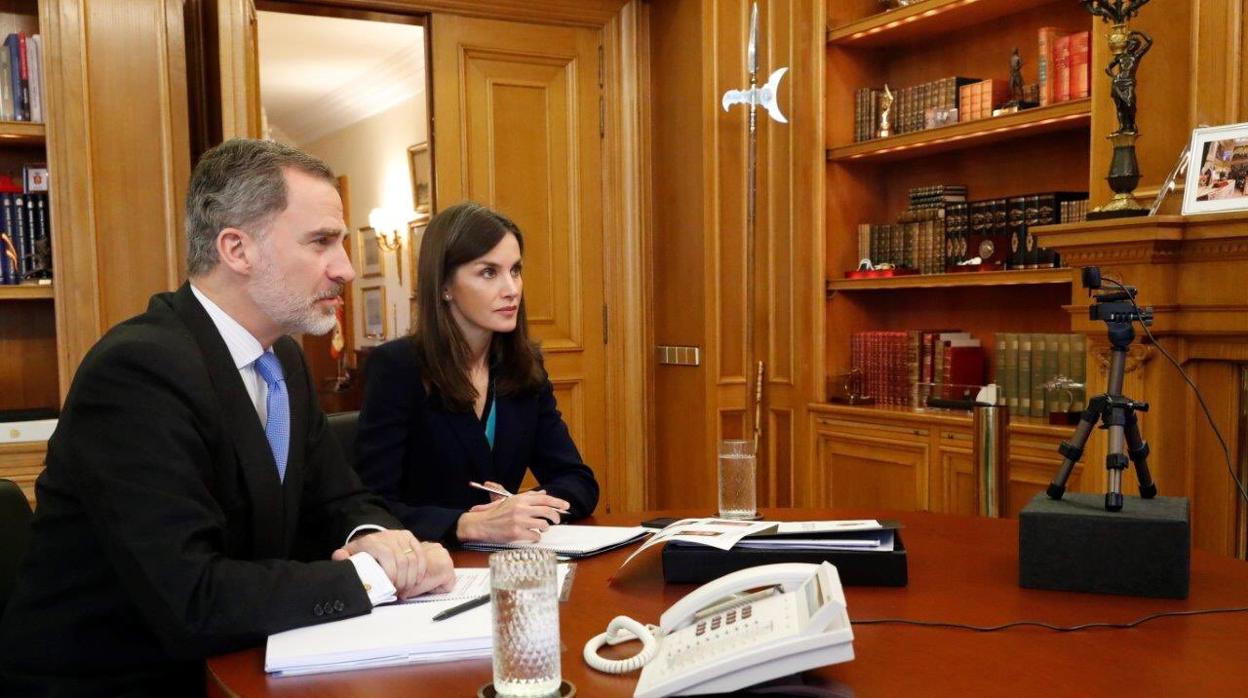 Los Reyes, durante una videoconferencia