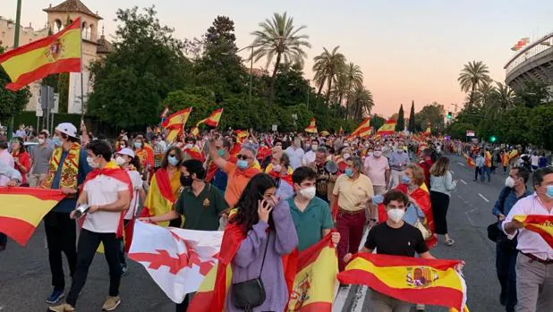 Cientos de personas se suman a las protestas contra Pedro Sánchez en Sevilla: «¡Gobierno dimisión!»