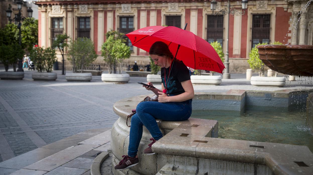 Una guía antes de la emergencia del coronavirus en la plaza Virgen de los Reyes