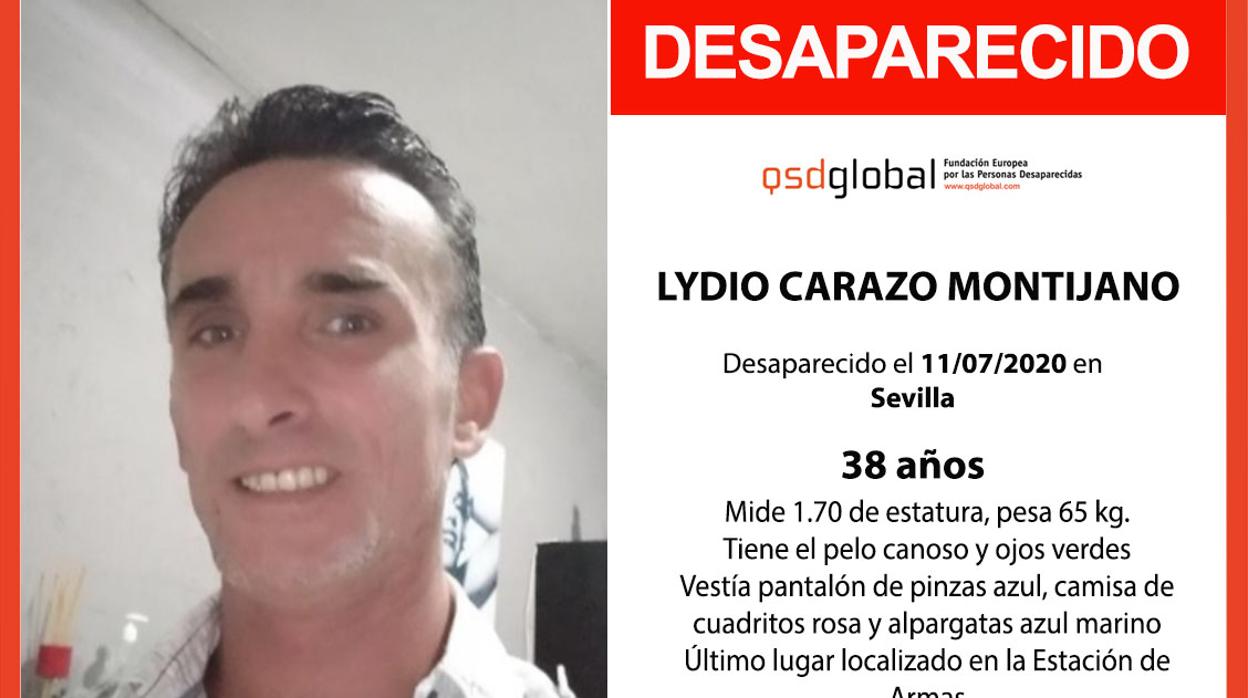 Alerta de la Guardia Civil con la imagen del desaparecido