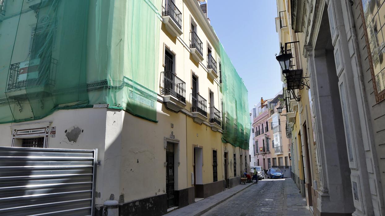 Obras en una casa en el barrio del Arenal