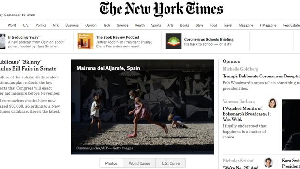 Una fotografía de Mairena del Aljarafe ilustra la «Vuelta al Cole» en la portada del New York Times