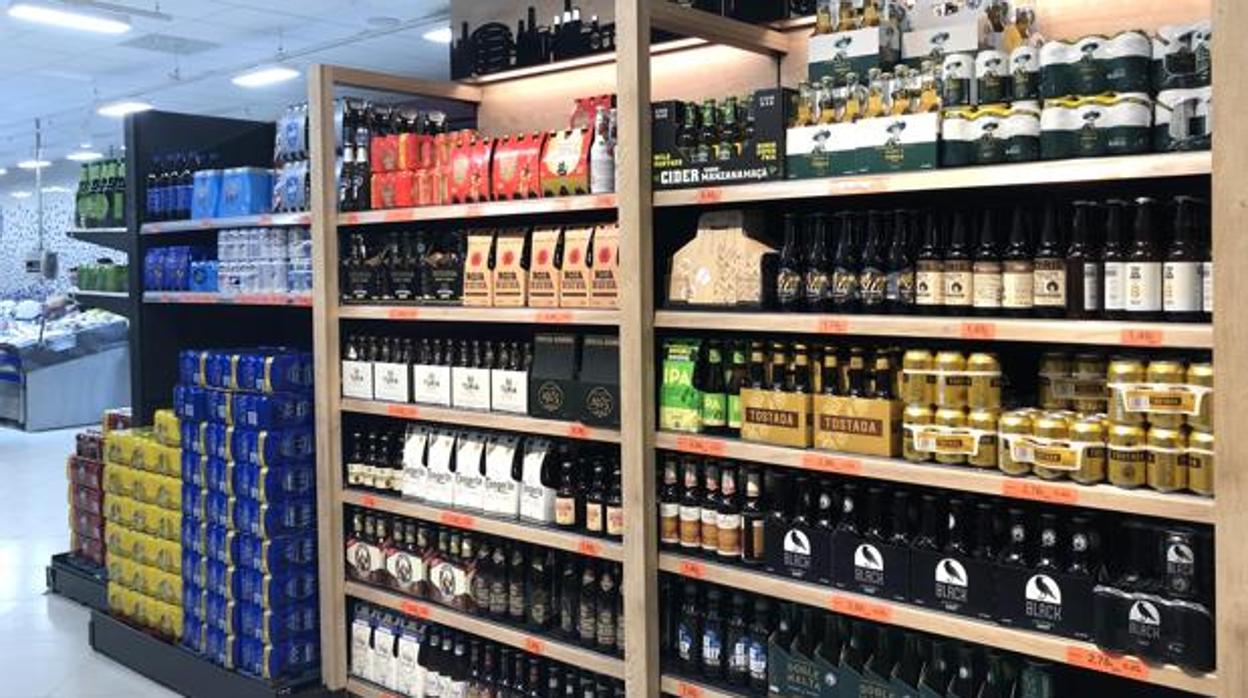 Sección de bebidas alcohólicas de Mercadona