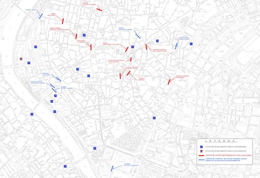 Controles de acceso al casco histórico de Sevilla durante la Navidad