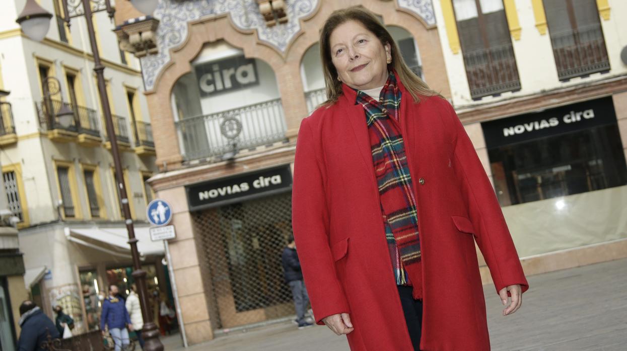 Mar Calderón Miranda en su lugar favorito de Sevilla, la plaza del Pan