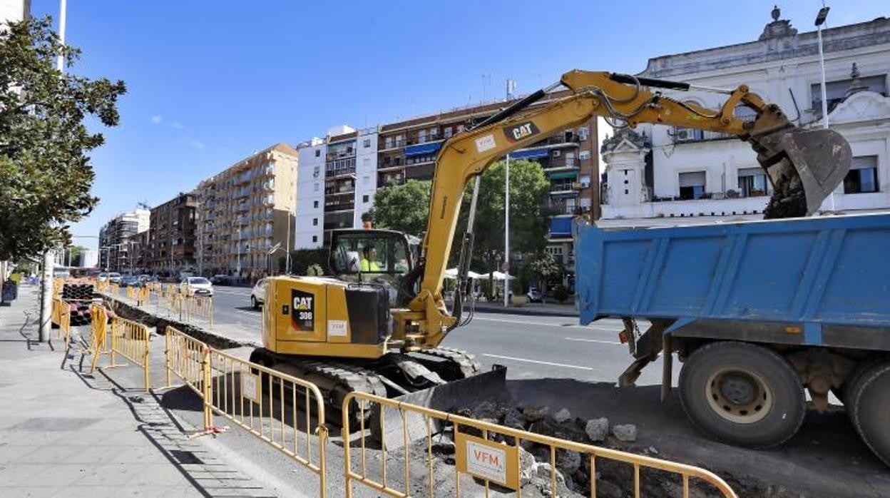 Obras en la sevillana calle Arjona