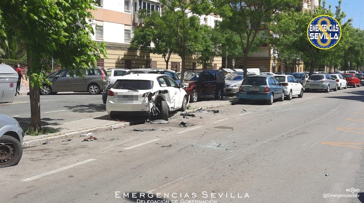 Uno de los coches implicados en el accidente