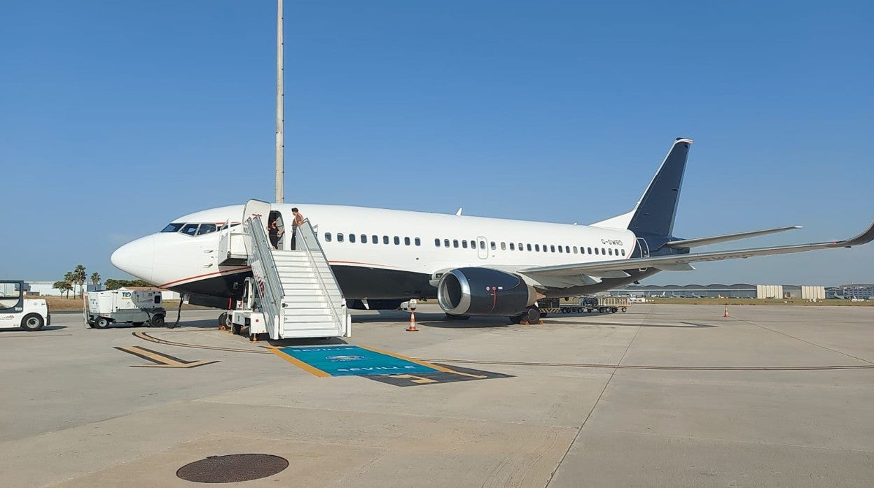 Uno de los aviones en el que han viajado los futbolistas