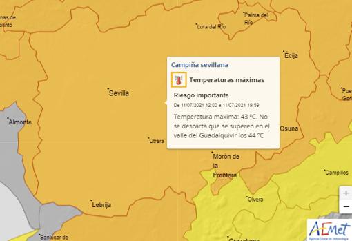 El pico de calor más intenso en Sevilla se dará el domingo con temperaturas máximas de 44 grados