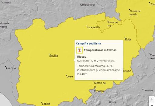 Previsión de aviso amarillo por calor para este jueves