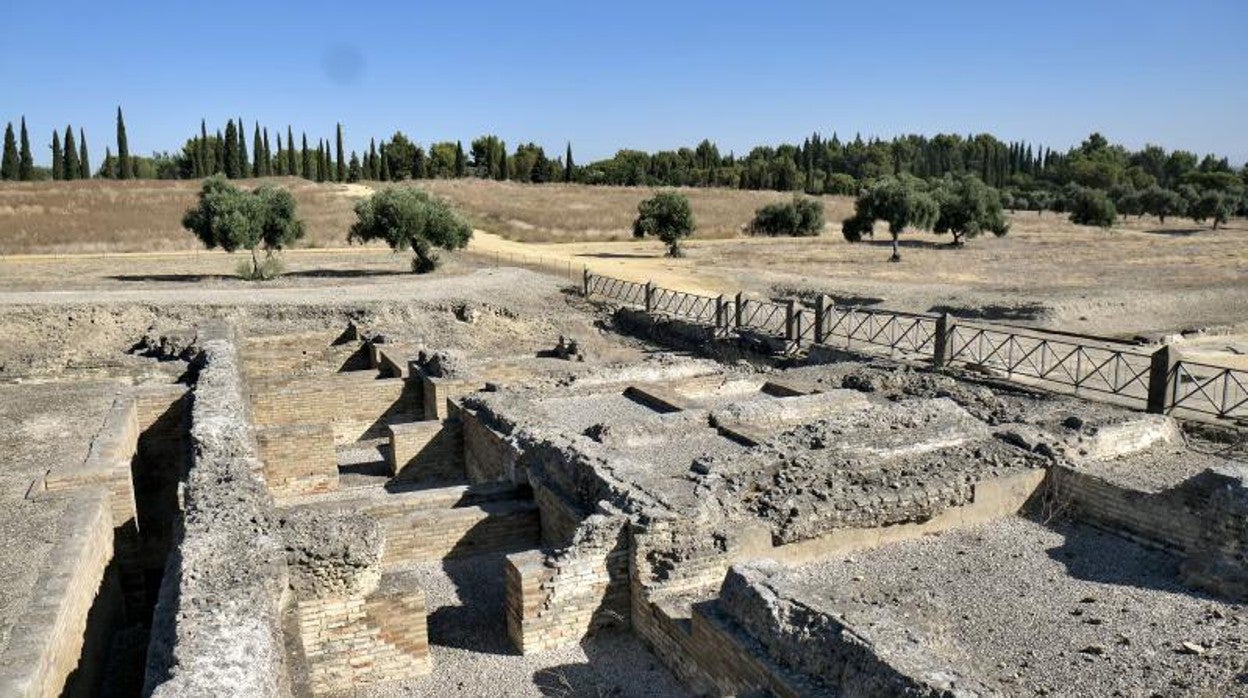 Una zona de la ciudad romana Itálica