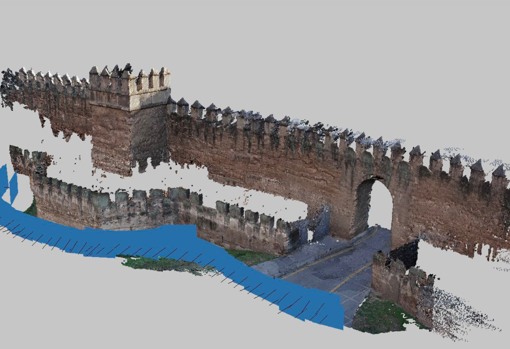 Otra imagen de la muralla de la Macarena en 3D