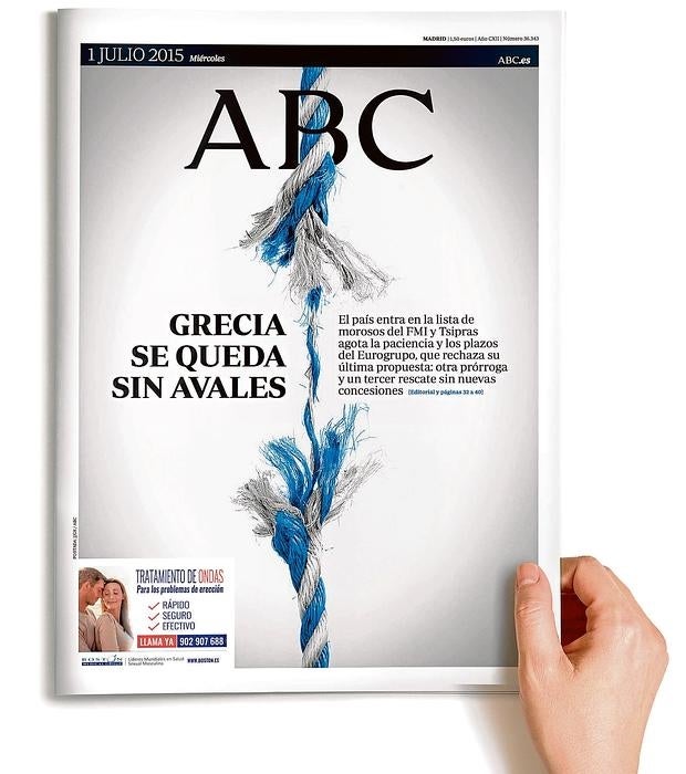 Portada del 1 de julio de este año, galardonada con el apartado específico sobre Grecia