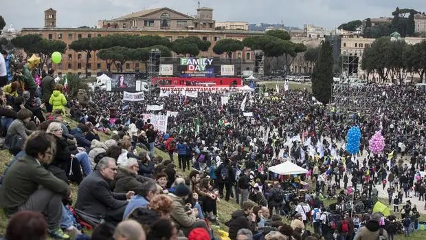 Imágenes de la protesta de este sábado en Roma
