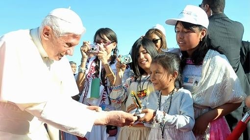 Benedicto XVI, durante su viaje a México en 2012