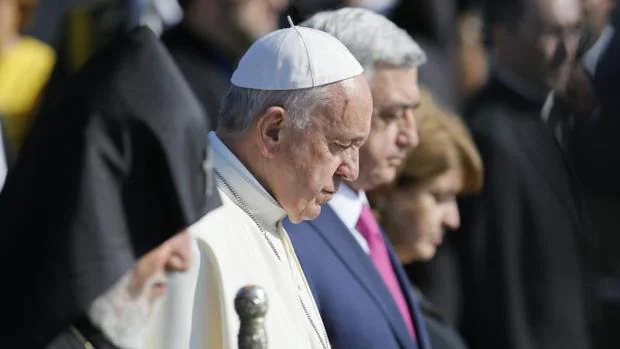 El Papa Francisco durante el memorial del genocidio armenio