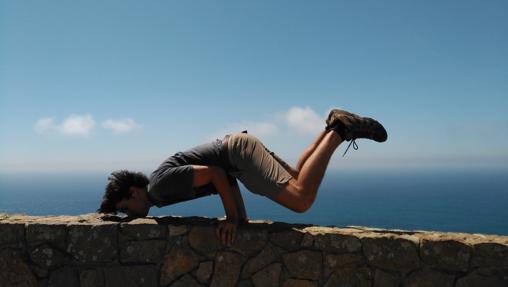 Alberto Trujillano durante un campamento de scouts católicos en Cabo da Rocal Portugal