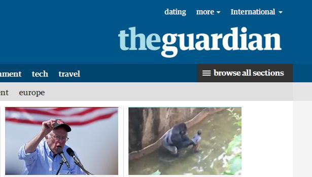 Captura del diario «The Guardian», en su página de internet