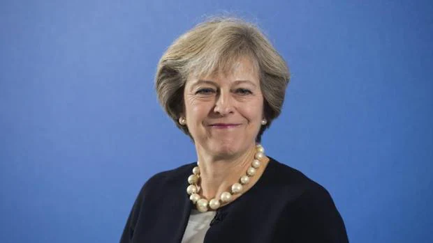 La primera ministra británica, Theresa May, en la Academia Británica en Londres