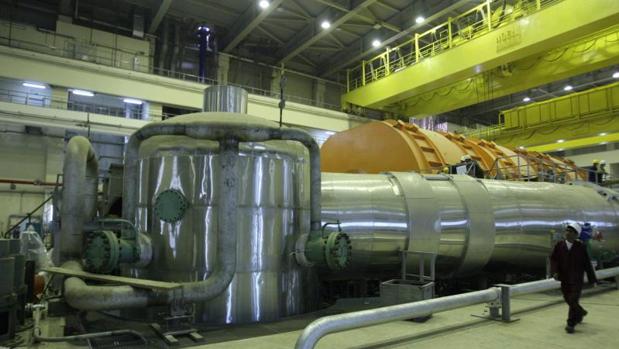 El interior del reactor en la planta de fabricación rusa de energía nuclear, Bushehr, en el sur de Irán