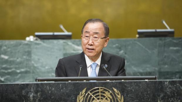 El secretario general de la ONU, Ban Ki-moon, durante una reunión sobre el cambio climático el miércoles 21 de septiembre de 2016, en Nueva York