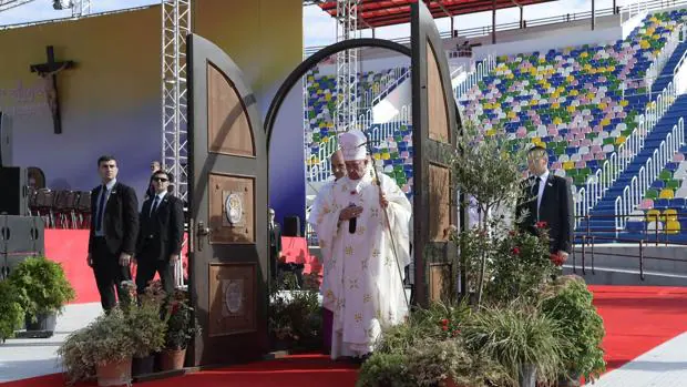 El Papa durante su visita a Georgia